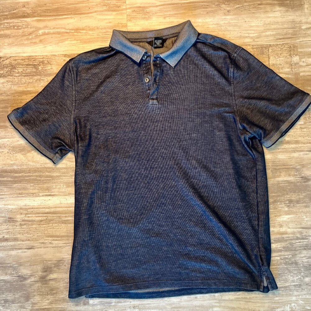 Calvin Klein Men's Polo Shirt Short Sleeve Casual Indigo Blue Size Large